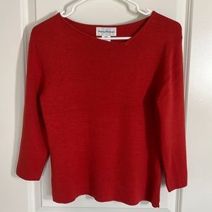 Silk asymmetrical neck top